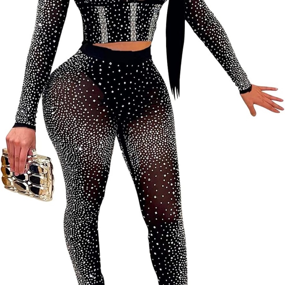 Black and White Glitter Ombre Jumpsuit